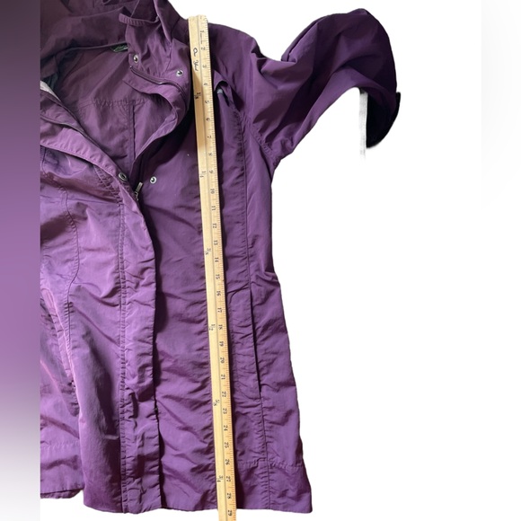 EDDIE BAUER Purple Hooded Drawstring Waist Lightweight Rain Jacket Coat - Small - Picture 15 of 16